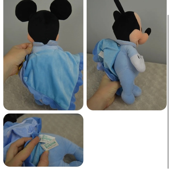 Disney's Babies Baby Mickey Mouse Plush Stuffed Animal Blue Blanket Yellow Sun - Picture 3 of 3